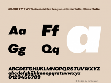 MUDKTY+WTVolkolakGrotesque-BlackItalic