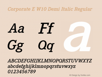 Corporate E W10 Demi Italic