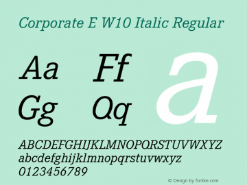 Corporate E W10 Italic