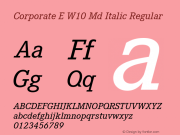 Corporate E W10 Md Italic