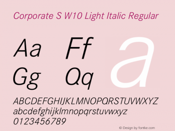 Corporate S W10 Light Italic