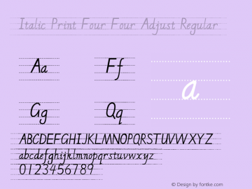 Italic Print Four Four Adjust