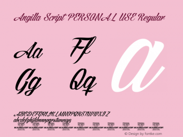 Angilla Script PERSONAL USE