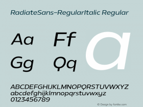 RadiateSans-RegularItalic