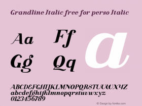 Grandline Italic free for perso