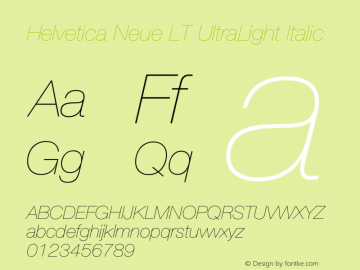 Helvetica Neue LT UltraLight