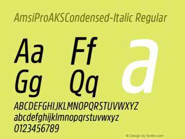 AmsiProAKSCondensed-Italic