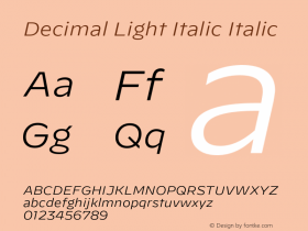 Decimal Light Italic