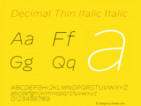 Decimal Thin Italic