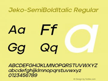 Jeko-SemiBoldItalic