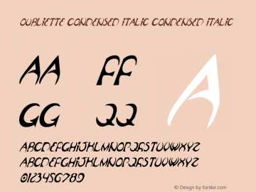 Oubliette Condensed Italic
