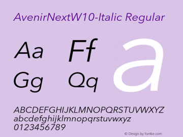 AvenirNextW10-Italic