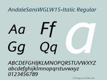 AndaleSansWGLW15-Italic