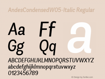 AndesCondensedW05-Italic