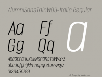 AlumniSansThinW03-Italic