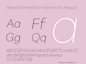 AlergiaNormalW05-Hairlineitalic