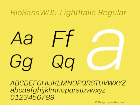 BioSansW05-LightItalic