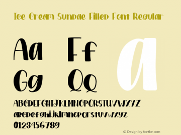 Ice Cream Sundae Filled Font