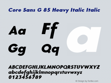 Core Sans G 85 Heavy Italic