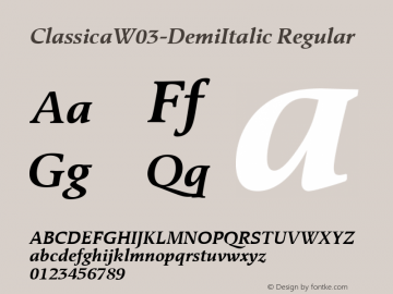 ClassicaW03-DemiItalic