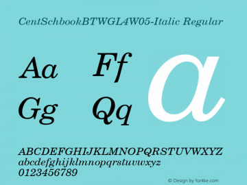 CentSchbookBTWGL4W05-Italic