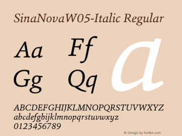 SinaNovaW05-Italic