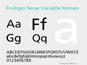 Frutiger Neue Variable