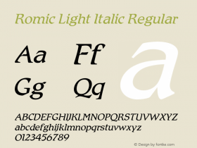 Romic Light Italic