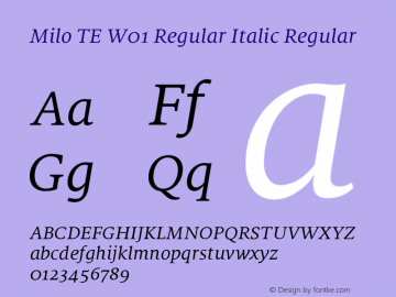 Milo TE W01 Regular Italic