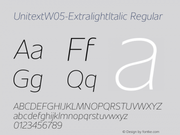 UnitextW05-ExtralightItalic