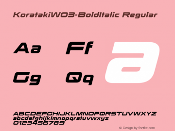 KoratakiW03-BoldItalic