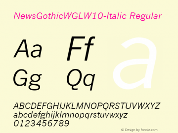 NewsGothicWGLW10-Italic