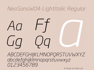 NeoSansW04-LightItalic