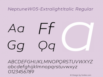 NeptuneW05-ExtralightItalic