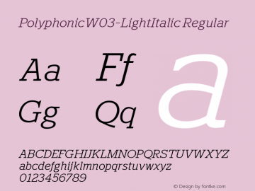 PolyphonicW03-LightItalic