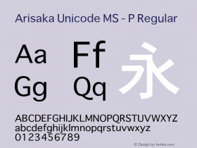Arisaka Unicode MS - P
