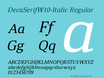 DecaSerifW10-Italic