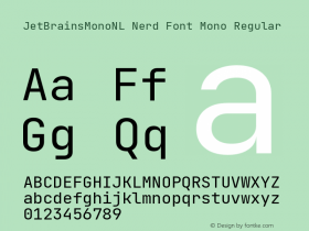 JetBrainsMonoNL Nerd Font Mono