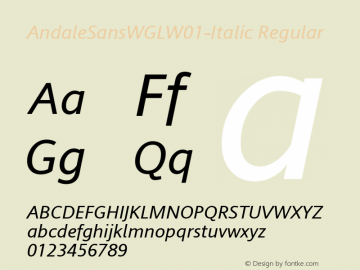 AndaleSansWGLW01-Italic