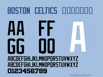 boston celtics number font