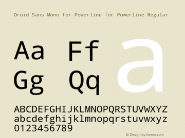 Droid Sans Mono for Powerline for Powerline
