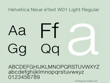 Helvetica Neue eText W01 Light