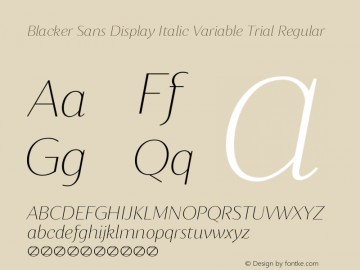 Blacker Sans Display Italic Variable Trial