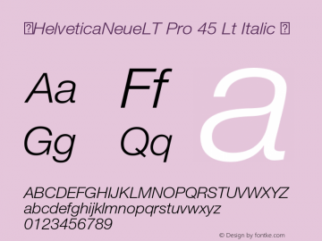 ☞HelveticaNeueLT Pro 45 Lt Italic