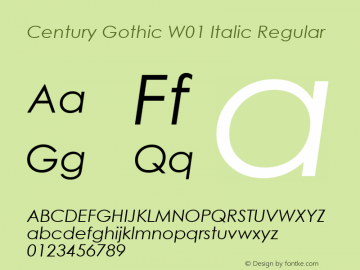 Century Gothic W01 Italic