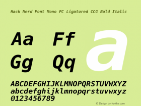 Hack Nerd Font Mono FC Ligatured CCG