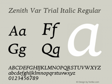 Zenith Var Trial Italic