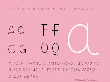 Wonderful Adventure Font - Lines