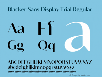 Blacker Sans Display Trial