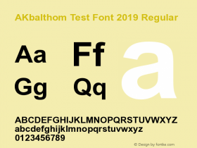 AKbalthom Test Font 2019